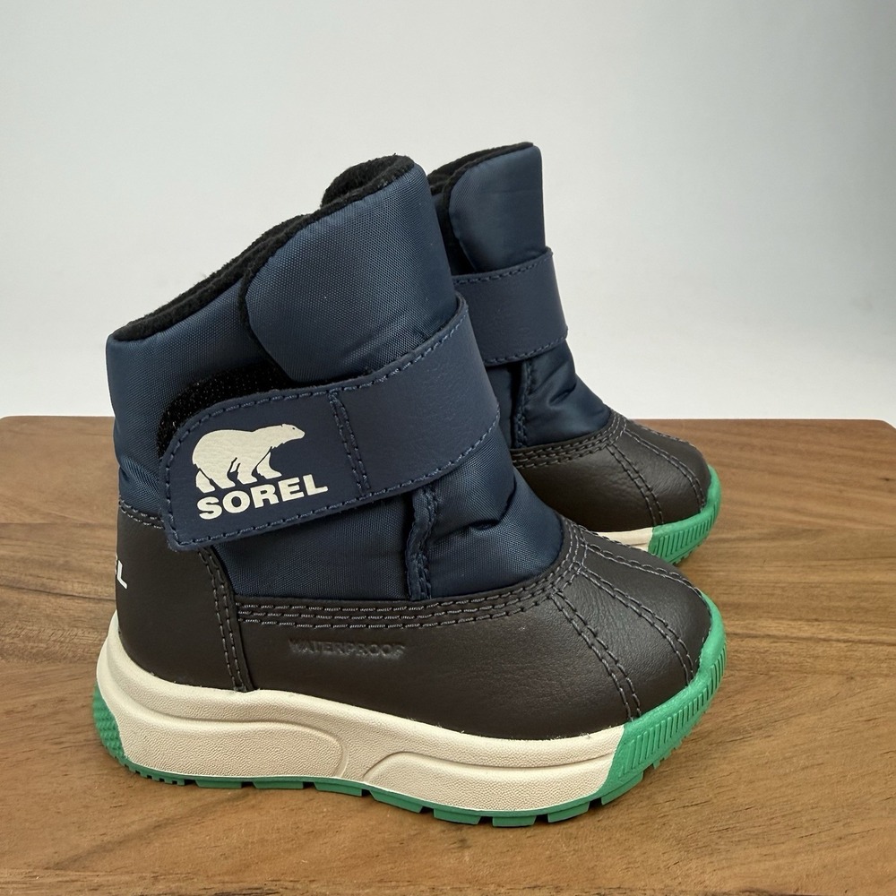 New Little Kids Sorel Whitney III Waterproof Blue Winter Mid Boots Size 5 C